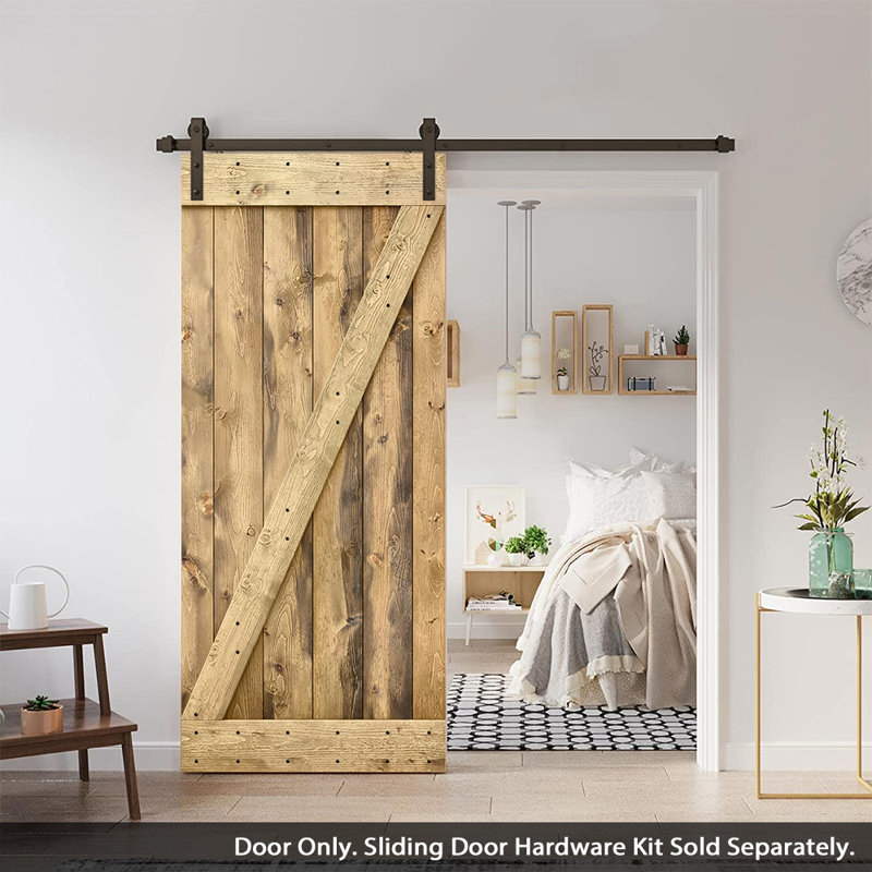 Porte de grange en bois lambrissé, Chêne vieilli, 24 po x 84 po