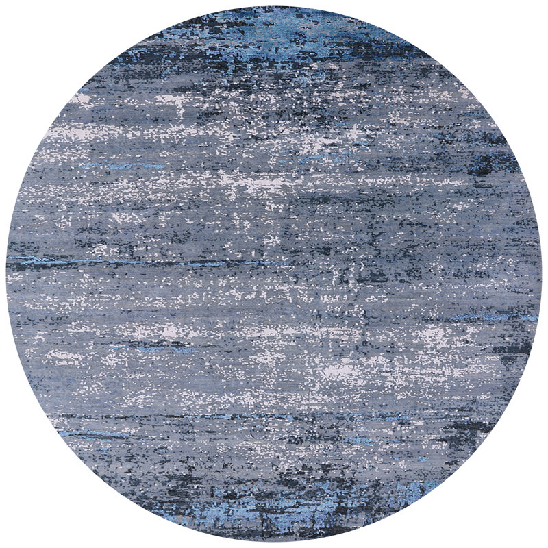 Tapis bleu / gris Brodheadsville, Rond 8 pi