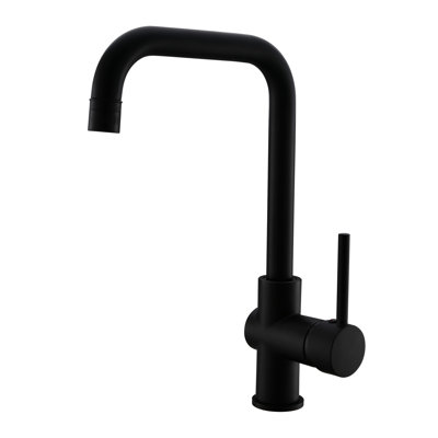 Robinet d'évier de cuisine noir mat à poignée simple 1 trou pour cuisine commerciale, levier, robinet, restaurants et bureaux