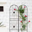 Ensemble de 2 treillis d'extérieur 71 po x 19,7 po, métal antirouille pour les plantes, porte-fleurs de jardin, noir, support robuste pour la rouille, lierre, raisin, installation facile
