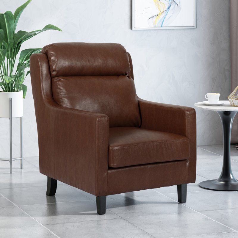 Fauteuil club de 28,25 po de largeur, Marron foncé