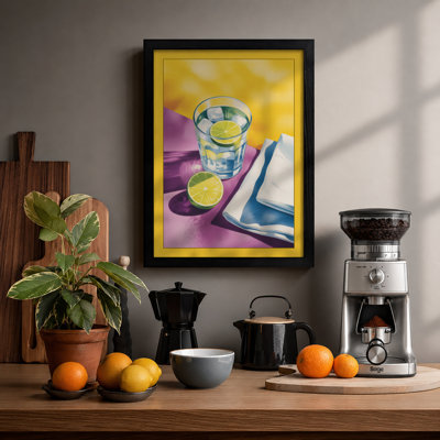 Water and Lime Modern - Framed Print