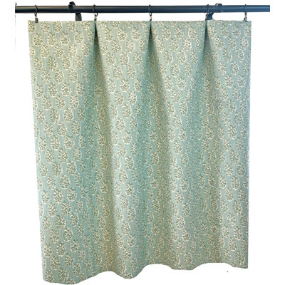 Rideaux à imprimé floral bleu clair et vert sauge