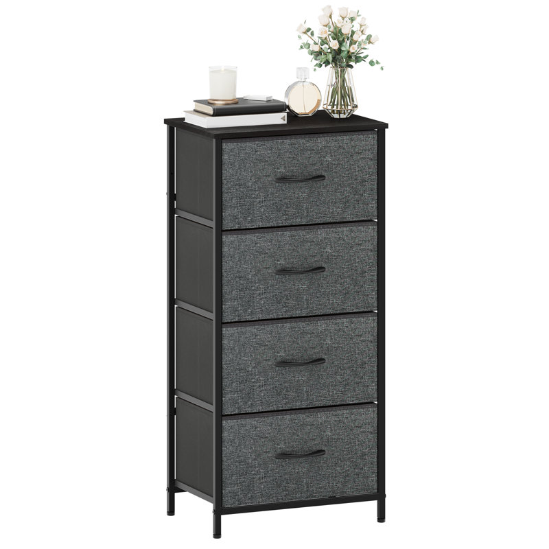 Mekenzy 4 Drawer Storage Drawer, Gray