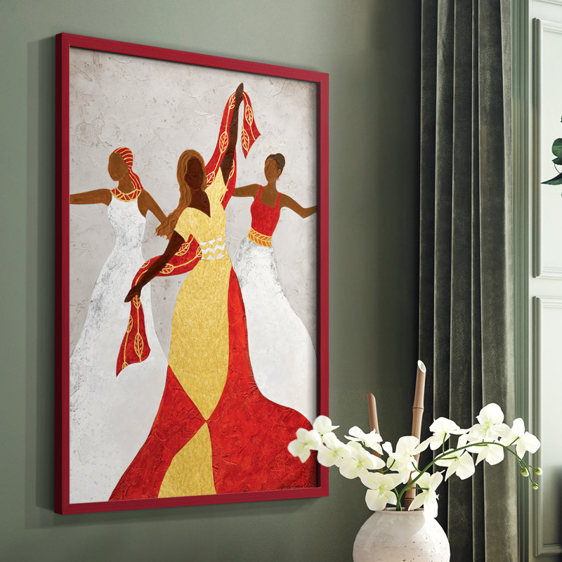 Reproduction encadrée Golden Celebration - bois massif, Rouge, H 10 po x l 8 po