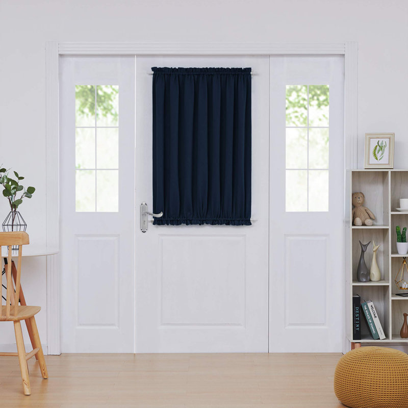 Penryn Room Darkening Curtain Single Panel, 54" W x 40" L, Navy Blue