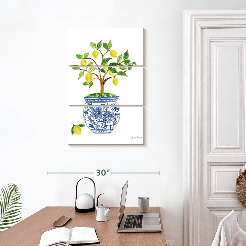 Harnek citron chinoiserie, H 32 po x l 20 po