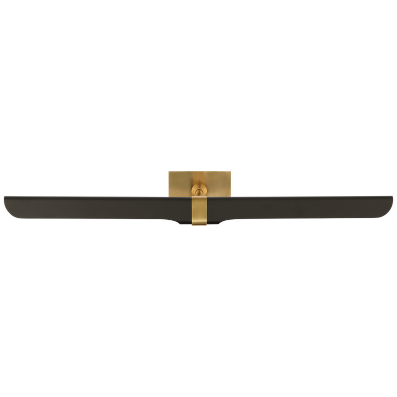 Issa Dimmable LED Wall Mounted Picture Light, Hand Rubbed Antique Brass/Black