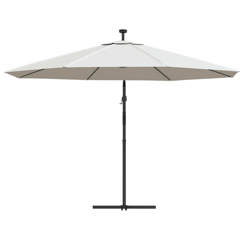 Gurganus 350cm Lighted Market Parasol, Sand White