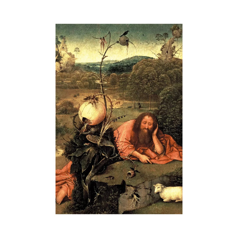 St. John The Baptist In Meditation by Hieronymus Bosch - Wrapped Canvas Painting, 30.48cm H x 20.32cm W x 1.91cm D