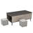 5 Pieces Lift Top Coffee Table Set With Storage Convertible Dining Table With Ottomans