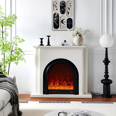 51.18"Modern Minimalist Solid Wood Heating Electric Fireplace