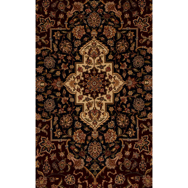 Tapis brun / rouge / beige noué à la main de haute qualité
