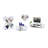 68" Tv Stand With 4 Open Shelves, Mid Century Modern In White Entertainment Unit, 68 Inch White-Blue Shelves-385103437