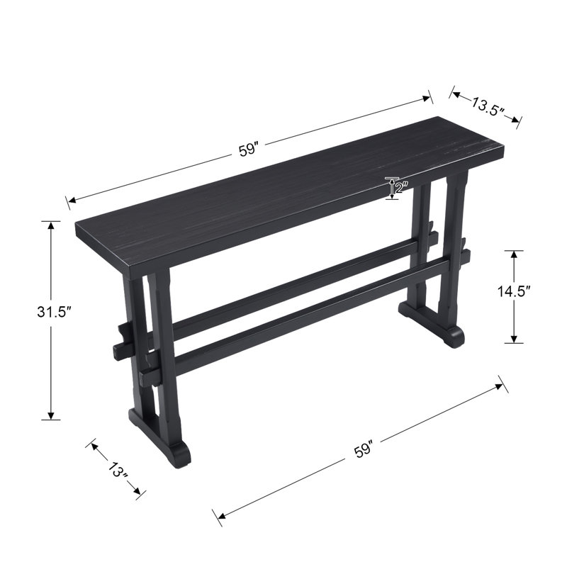 Narrow Entryway Table, 59 Inchs Wood Farmhouse Console Table Boho Hallway Table Rustic Couch Table Behind Sofa For Outdoor Entrance Living Room Bedroom