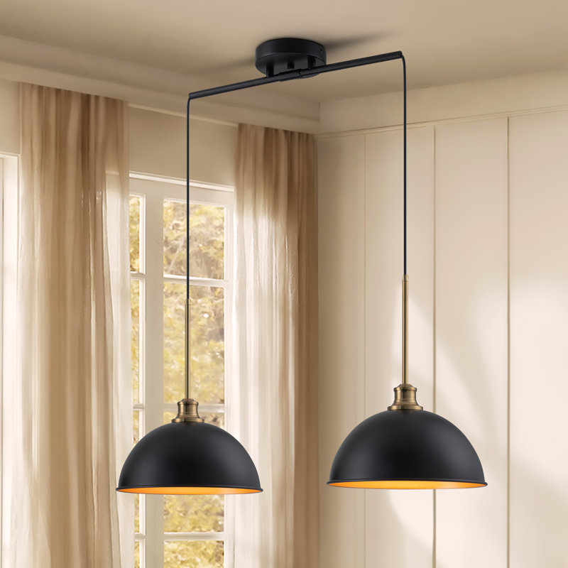 Lozano 2-Light Dome Adjustable Kitchen Island Pendant