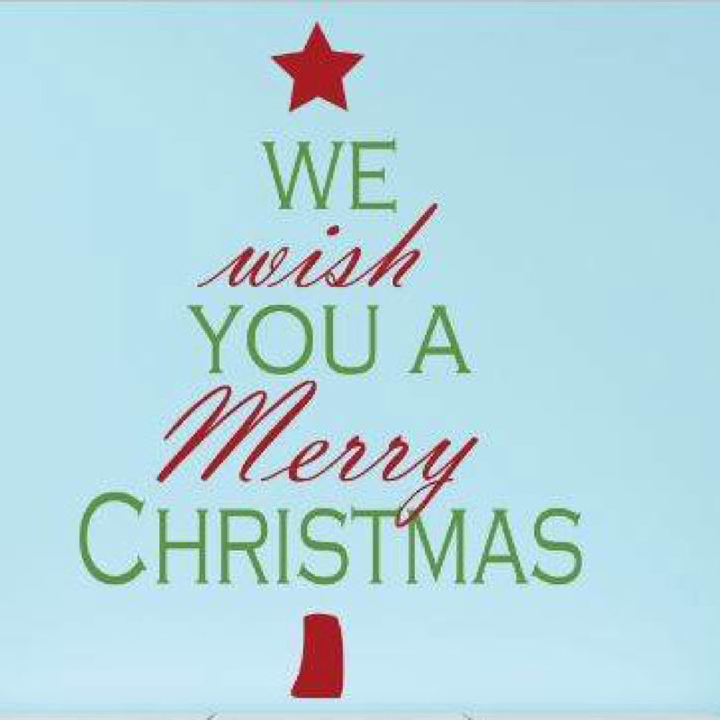 Décalcomanie murale joyeux de noël, Rouge / Vert, H 22 po x l 30 po x P 0,16 po