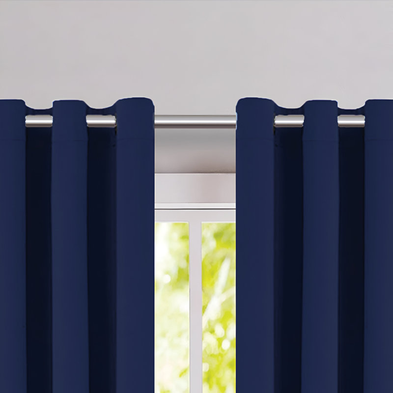 Cariya Small Window Eyelet Blackout Thermal Curtains  – Light Blocking & Energy Efficient, Navy, 117cm Width x 137cm Drop