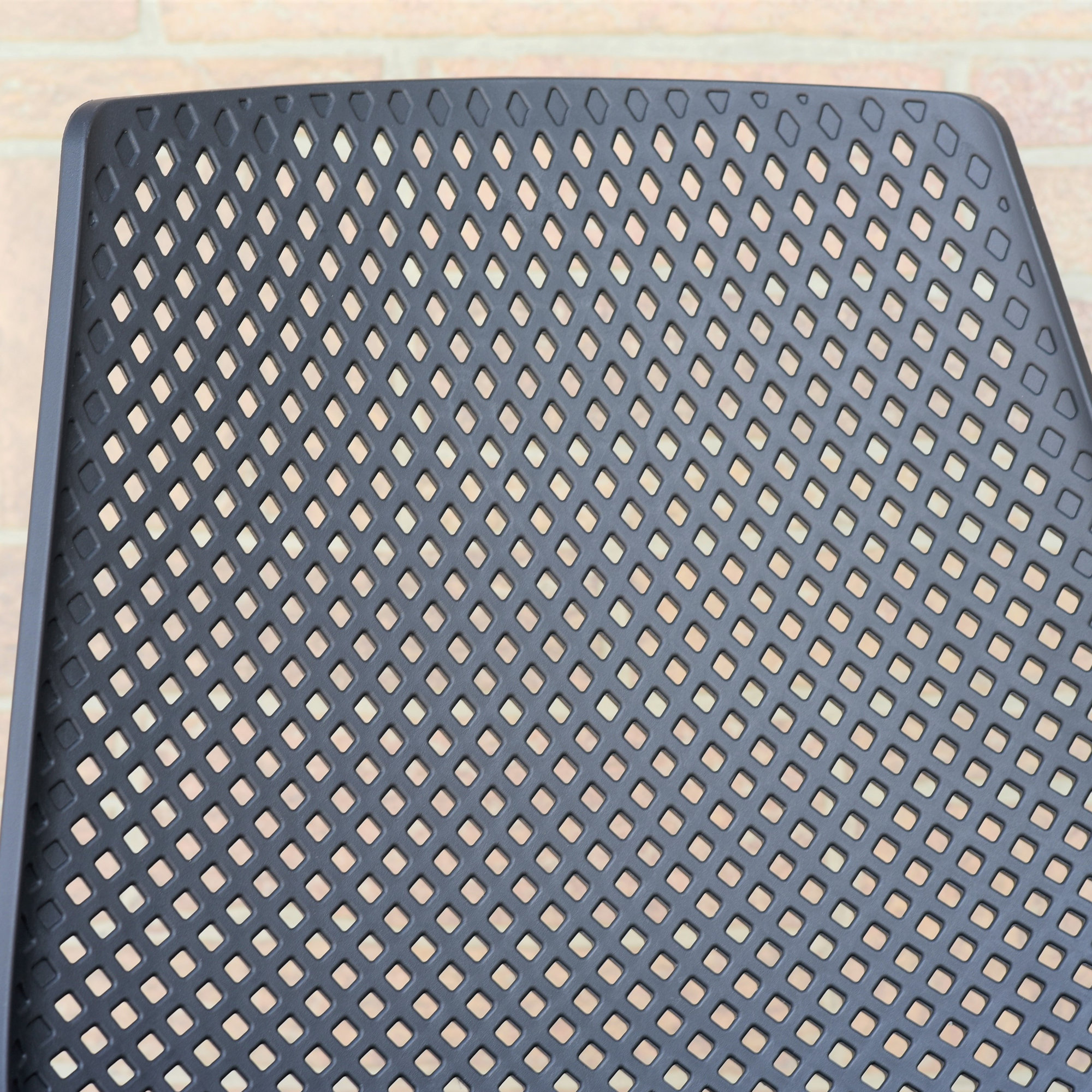 Rafael Outdoor Stacking Dining Side Chair, Gray