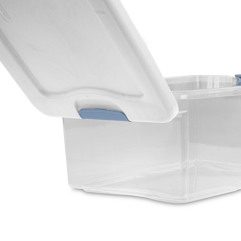 Sterilite Plastic Clear Stackable Latching Storage Box Container