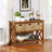 Rectangular Natural Water Hyacinth Hand Woven Rattan Wicker Storage Basket Set with Iron Wire Frame-523157273