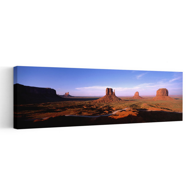 Monument Valley Tribal Park Arizona USA 1 Piece Wrapped Canvas Panoramic Wall Art, 30.48 cm H x 91.44 cm W