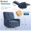 Fauteuil oscillant pivotant à 360 °, fauteuil de chambre de bébé en velours côtelé pour petits espaces, bleu foncé-90693204