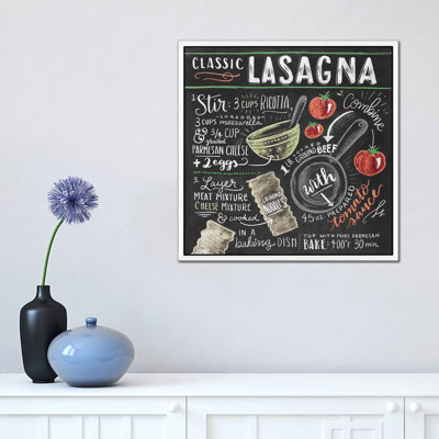 Lasagna Recipe - Print on Canvas