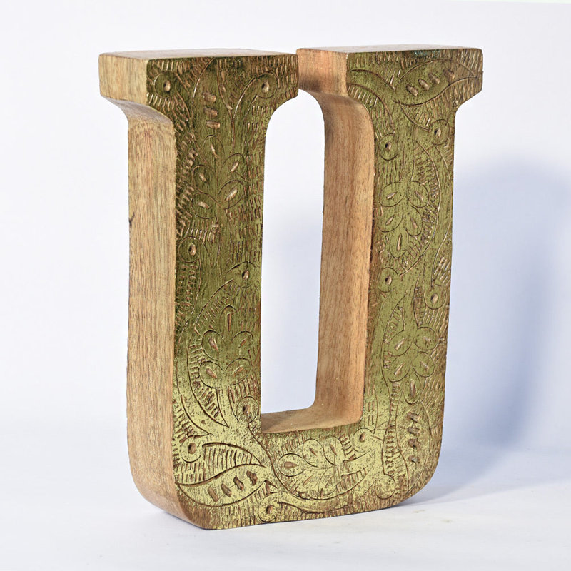 Haddam Text & Numbers Letter Block, U, Gold