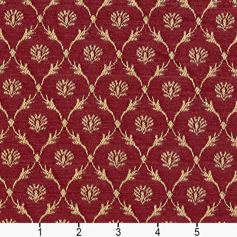 Tissu à treillis floral, Rouge