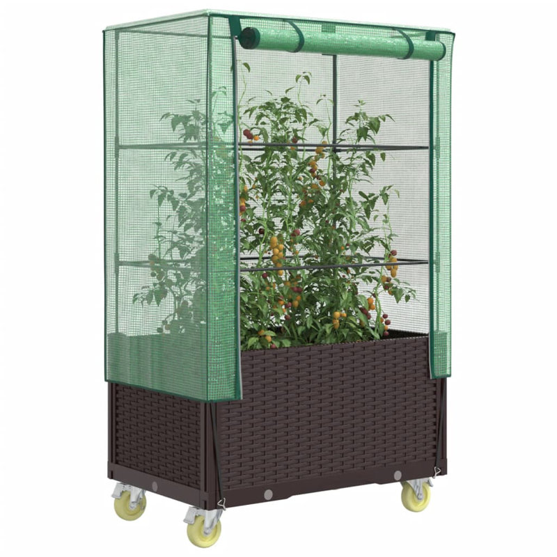 Ceyda Raised Garden Bed, 182cm H x 50cm W x 80cm D, Brown