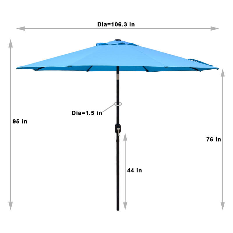 Kinsman 106'' Tilt Market Umbrella, Aqua
