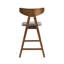 Comptoir de 2 tabourets - Revêtement en tissu gris foncé, base en bois d'hévéa (2), assise rembourrée, robuste