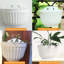 Paquet de 4 pots à fleurs muraux verticaux à suspendre au mur avec pot de drainage