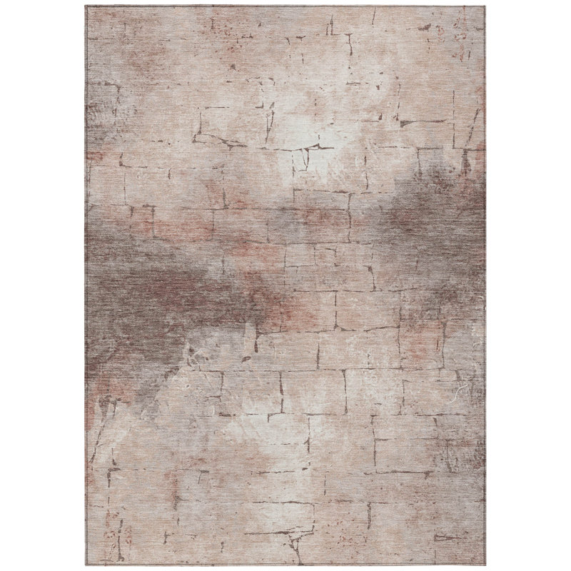 Machine Washable Indoor/Outdoor Husby ACN2215 Geometric Rug, Rectangle 9' x 12'