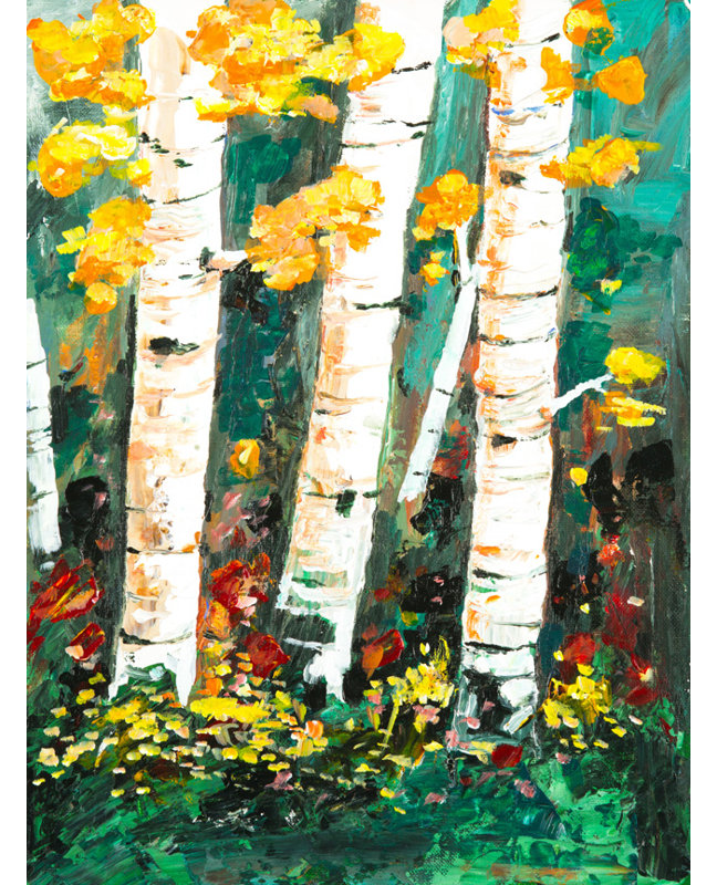 "Birch Trees I" by Elizabeth Stacke Painting Print on Wrapped Canvas, 24" H x 18" W x 1.5" D