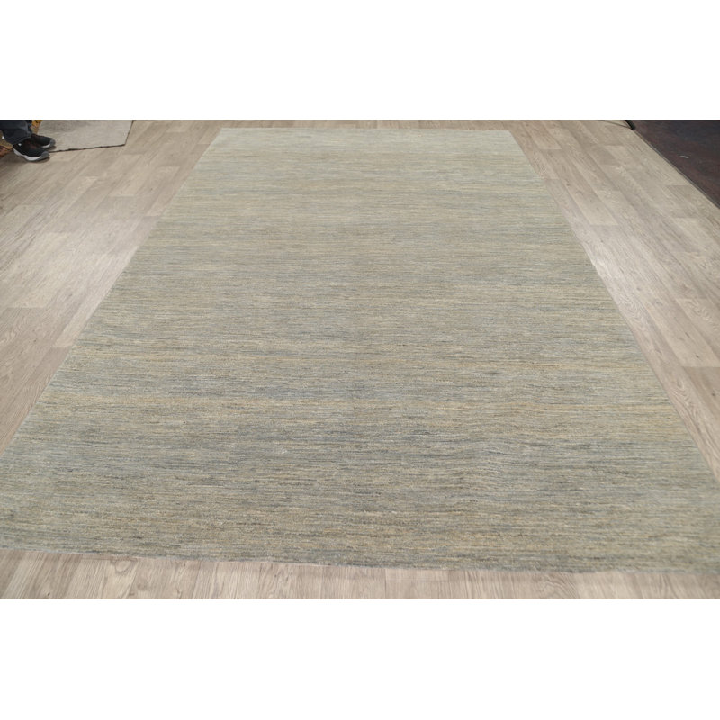 Tapis décoratif de Ivoire en laine de conception unique 6 pi 5 po x 9 pi 10 po noué à la main New Age