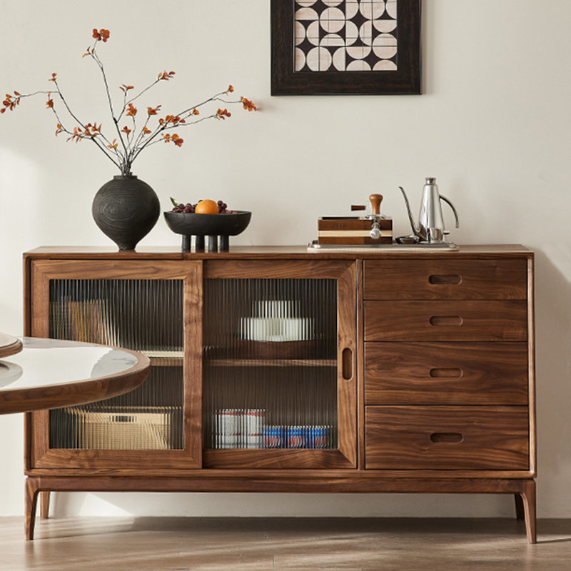 All solid wood black walnut retro locker