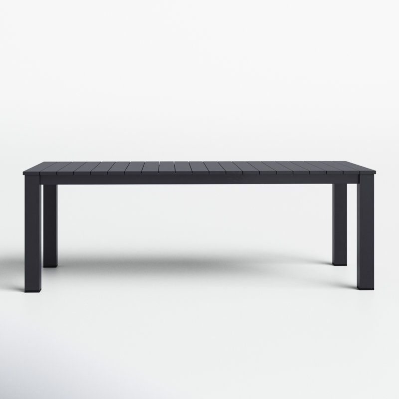 Ammelie Rectangular Aluminum Outdoor Patio Dining Table, Gray