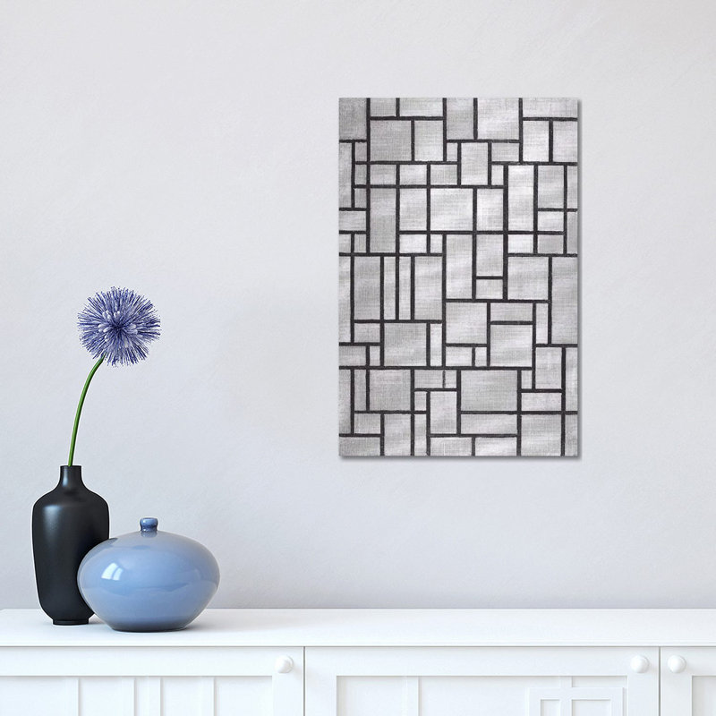 Composition In Grey, 1919 by Piet Mondrian - Wrapped Canvas Print, 30.48 cm H x 45.72 cm W