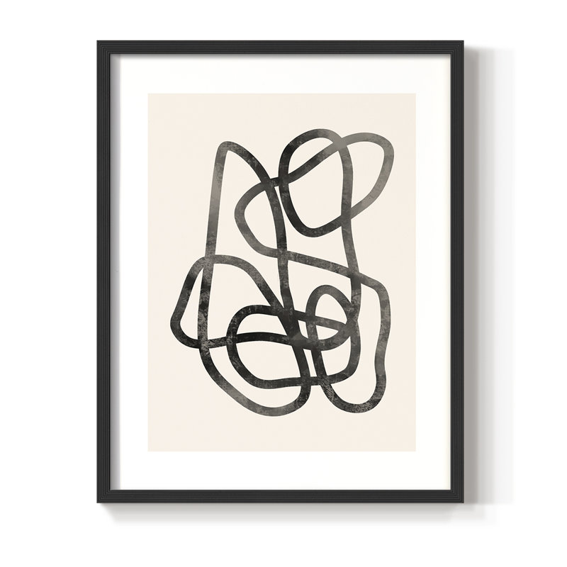 Matisse CC XXV, reproduction encadrée - bois massif, Noir, noir, noir, noir, H 10 po x l 8 po
