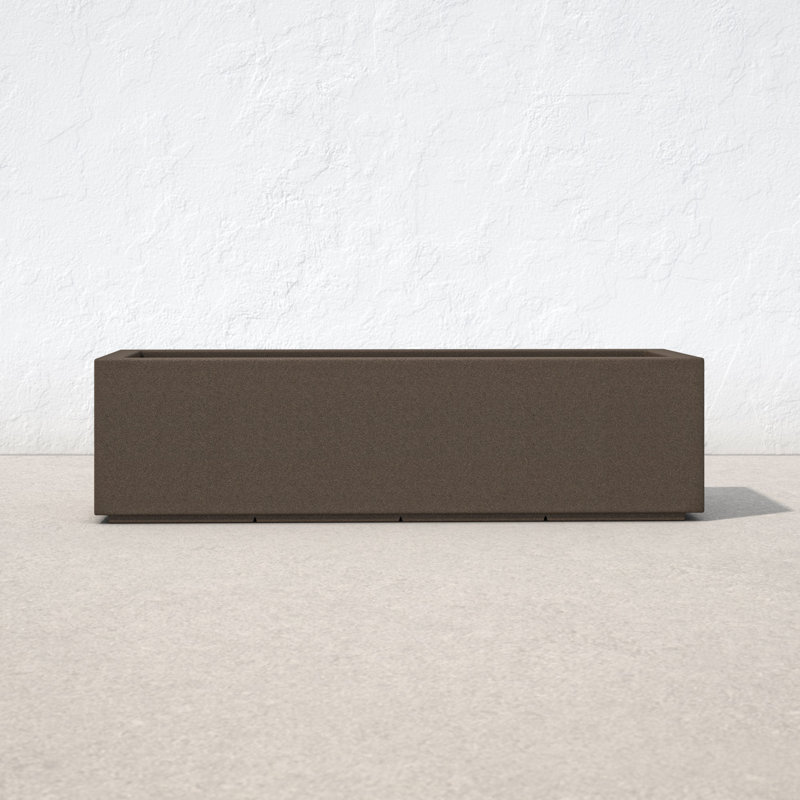 Gita Lightweight Outdoor Trough Planter Box, Chocolate Brown, 12" H x 46" W x 17" D