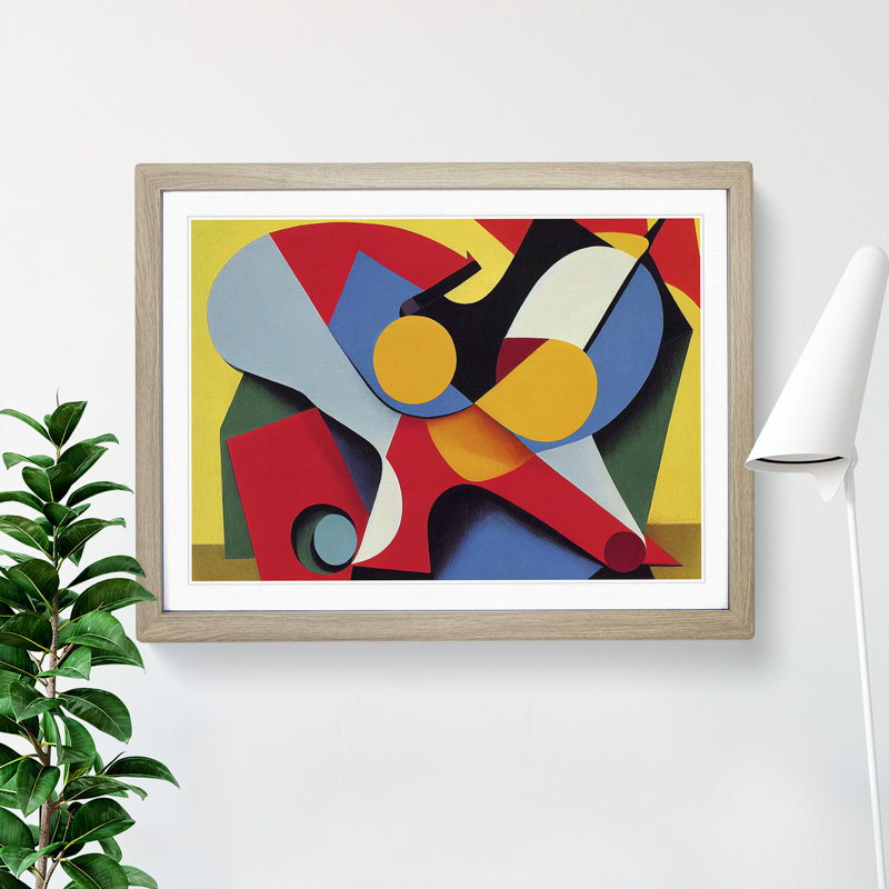 Seductive Modern Abstract - Framed Print, 46cm H x 64cm W x 2cm D, Oak 