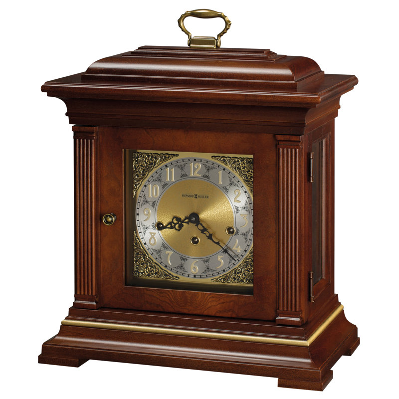 Thomas Tompion Traditional Analogue Wood Mechanical Tabletop Clock in Windsor Cherry