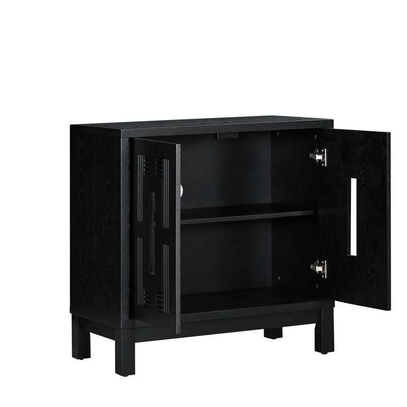 Buffet 31,5 po Mid Century Modern, Noir