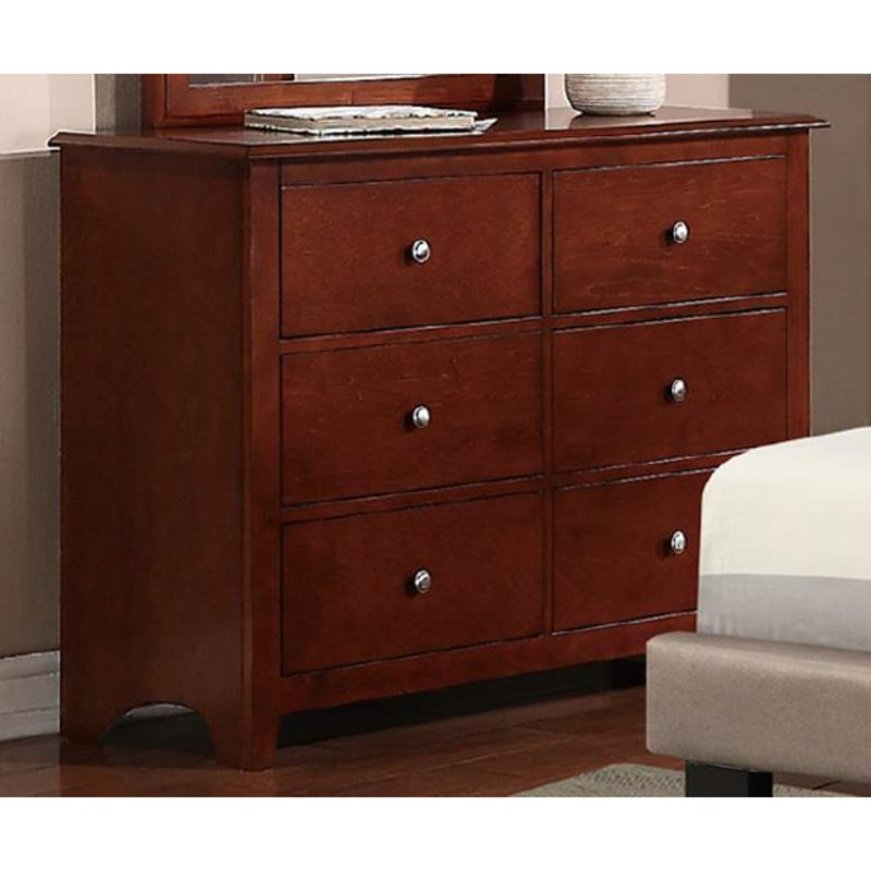Maud 48'' Wide 6 -Drawer Double Dresser, Dark Oak