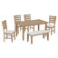Table de salle à manger et chaises avec banc, ensemble de salle à manger en bois rustique, ensemble de 6-1736895984-1736895999