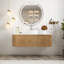 Meuble-lavabo mural 48 po pré-assemblé en grain de bois noyer foncé avec lavabo rond en céramique blanche-1353139416