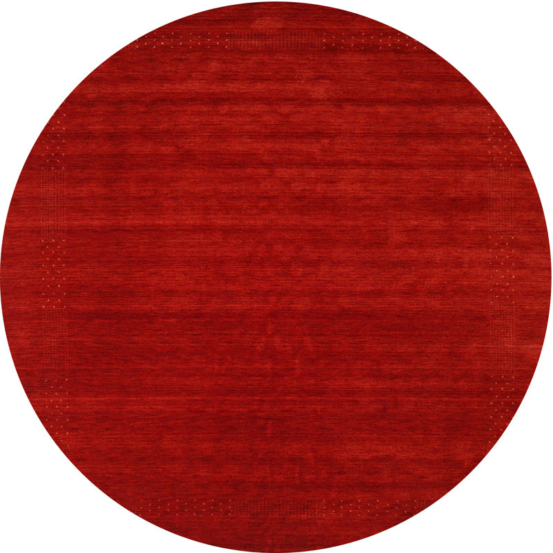 Tapis de zone rouge contemporaine, Rond 5 pi