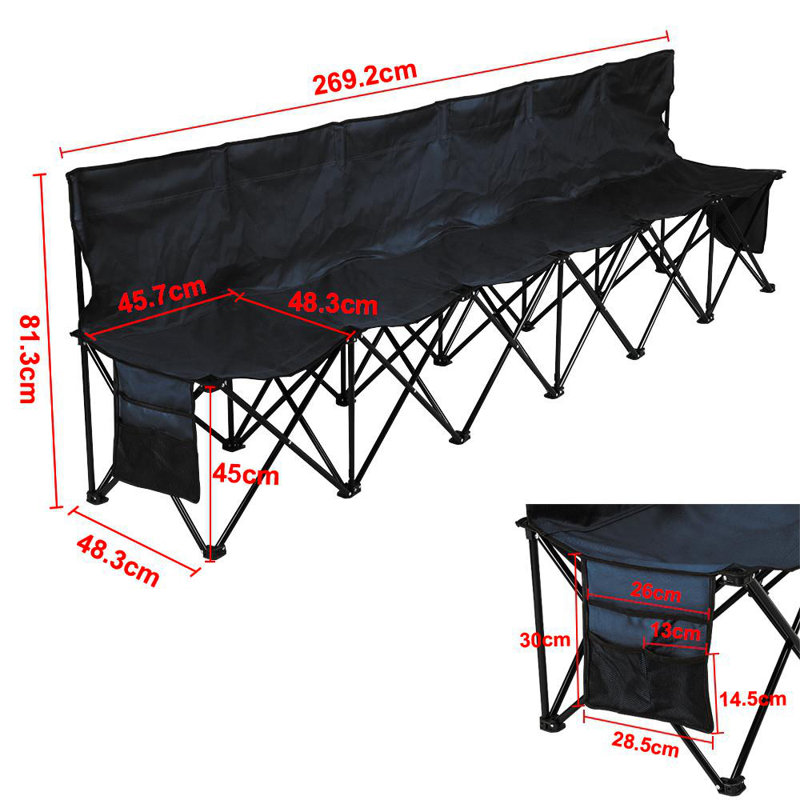 Folding Camping Bench, Black